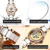 Luxury Mechanical Women Watch Love Swan Design Skeleton Elegant Ceramics Strap Waterproof Ladies Wristwatch Girls Dress Watch