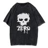 Футболка оверсайз Zero Skull, стиранная, хлопковая, мужская, женская, унисекс, футболка Y2K, топ