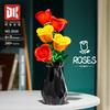 249PCS Rose Bouquet Building Blocks Creative Flower In Vase Model Bricks Desktop Decoration Diy Toys For Kids Holiday Gifts