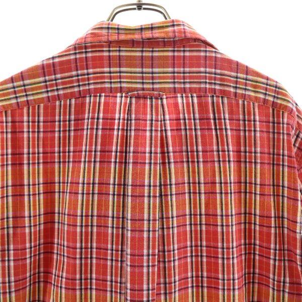 Рубашка-поло Ralph Lauren 90-х годов винтажная клетчатая с коротким рукавом и открытым воротником мужская б/у