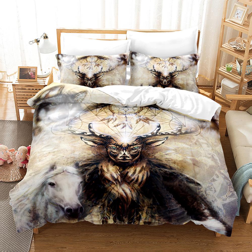 Одеяло с рисунком животных, 3D, постельное белье с рисунком оленя, пододеяльник и наволочка, Австралия/ЕС/США, односпальная/двуспальная кровать, полный размер