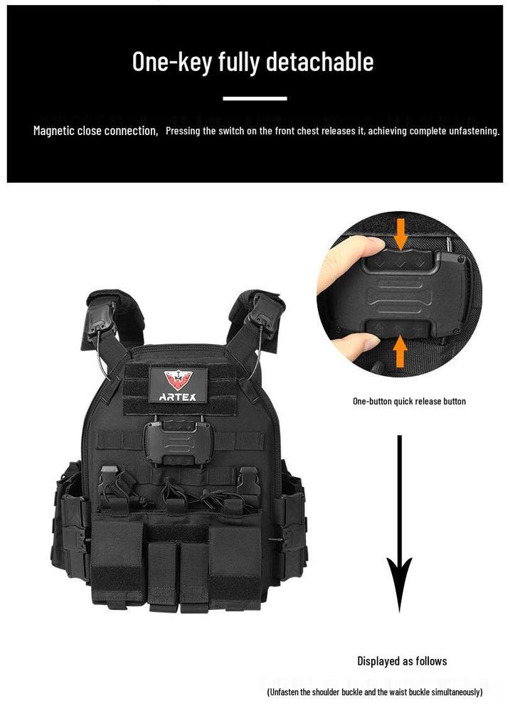 Artex8026 Tactical Vest: Multifunctional Quick-Release Outdoor Combat Gear.