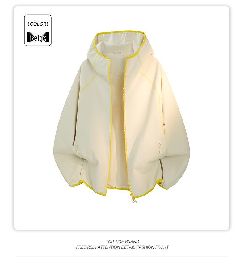 Trendy Cotton Edge Trim Hooded Jacket: Early Spring Sports Casual, Versatile, High Quality