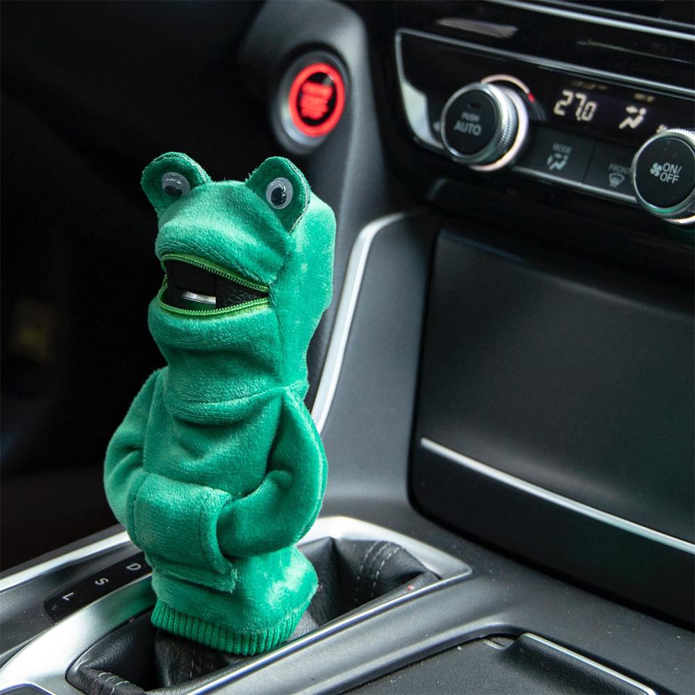Ручка для толстовки с капюшоном FROG Shark FROG, симпатичная толстовка с капюшоном, чехол для ручки переключения передач, короткая плюшевая ручная ручка, аксессуары для салона автомобиля