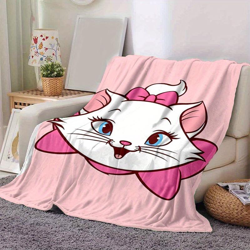 1PC Cartoon Marie Cat Blanket, Seasonal Universal, Home Decoration, Throw Blanket, Soft Flannel Throw Blanket, Versatile & Cozy for Bedroom,Cute Gift