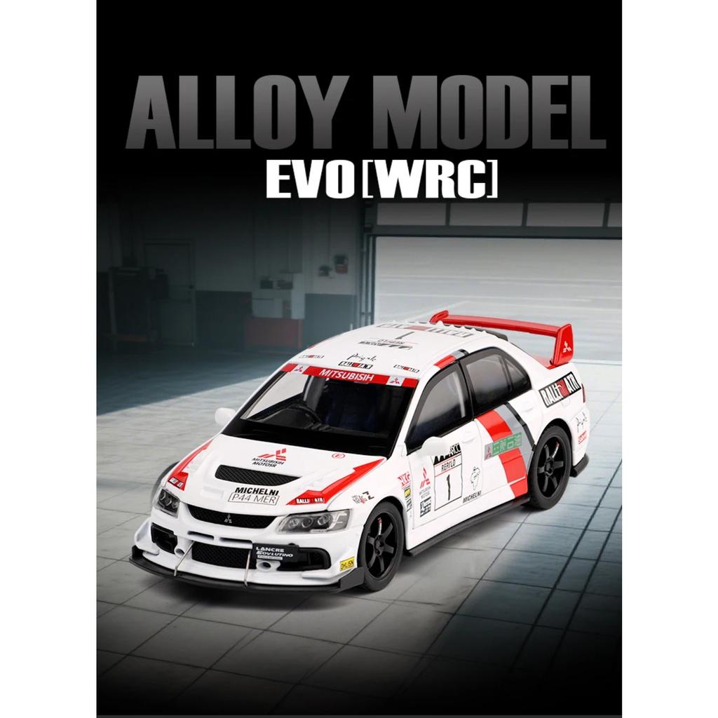 1/32 Mitsubishi Lancer Evolution EVO WRC Сплав Литой Модель Игрушечной Машинки Звук и Свет Детская Игрушка Коллекционные Предметы Подарок на День Рождения