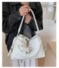 Large Capacity Motorcycle Tote Bag Women Faux Leather Shoulder Crossbody Handbag Casual Commuter Underarm Soft PU Travel Purse