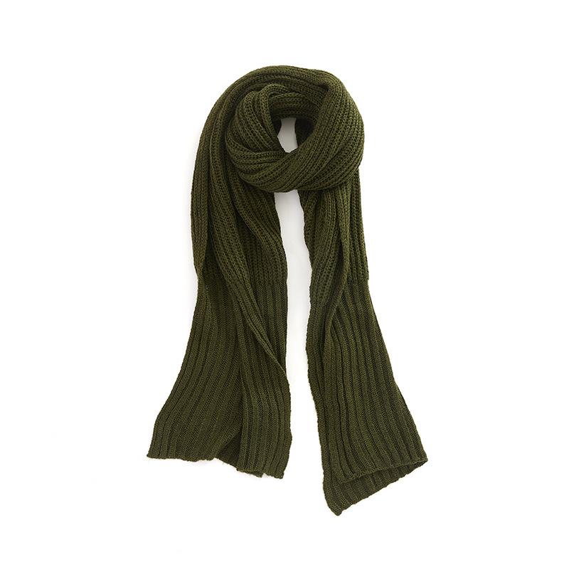 Autumn and Winter New Solid Color Mohair Scarf Men's and Women's Knitted Monochrome Thickened Scarf Shawl