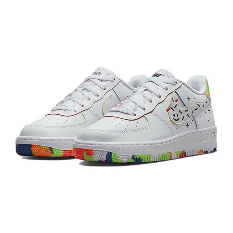 Nike Детские кроссовки Air Force 1 LV8 GS Drawing White Total-Orange DV1366-111