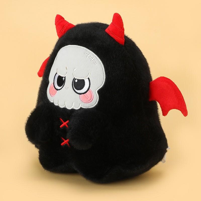 Halloween Black And Red Ghost Skull Plush Doll Pillow For Party And Kids