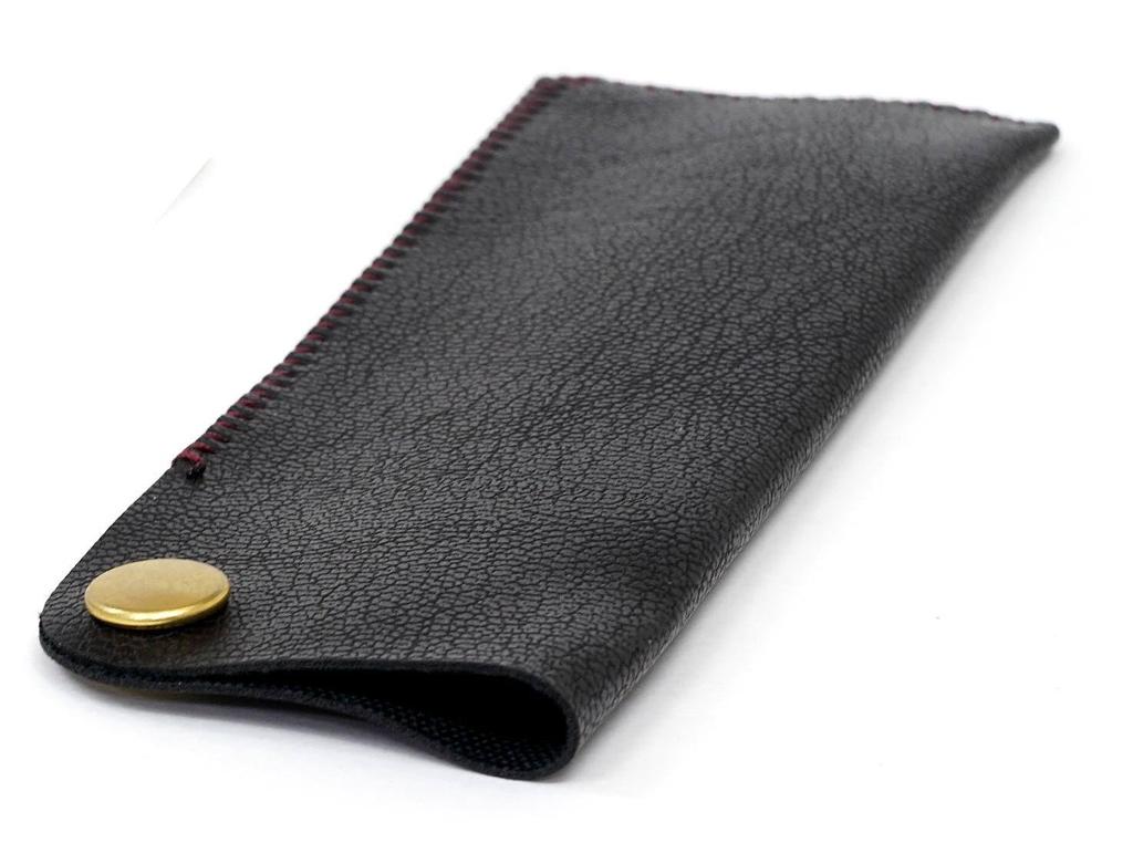 Обложка для мини-блокнота из переработанной коровьей кожи цвета мокко с боковым крючком, черный чехол для ручки NQ25, стандартный размер, металлическая шариковая ручка с двойным анодированным кольцом