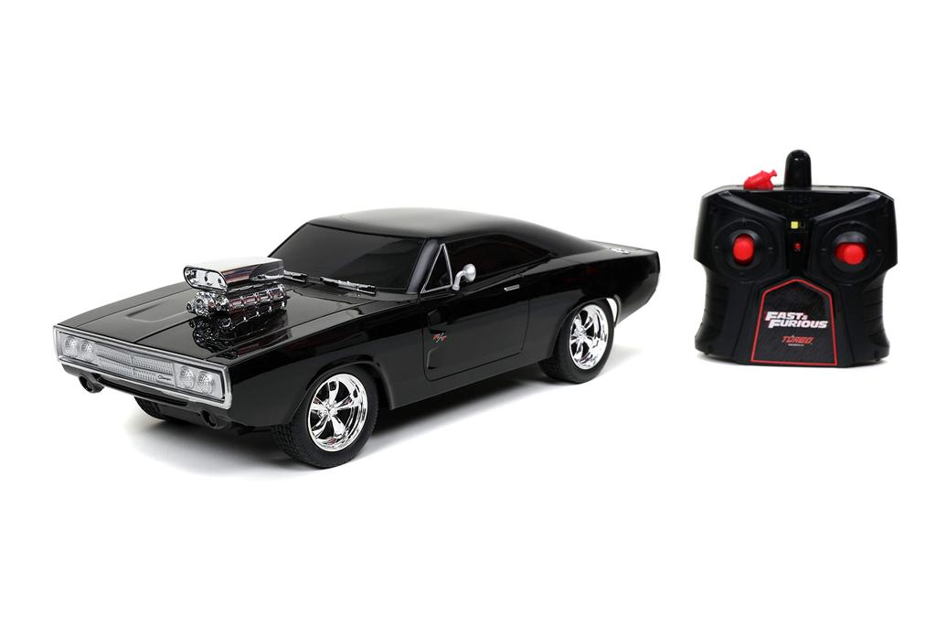 Джада игрушки Форсаж 1:16 1970 Dodge Charger RT Машина на радиоуправлении 2,4 ГГц Черный, Игрушки для детей и взрослых, Глянцевый черный (97584)