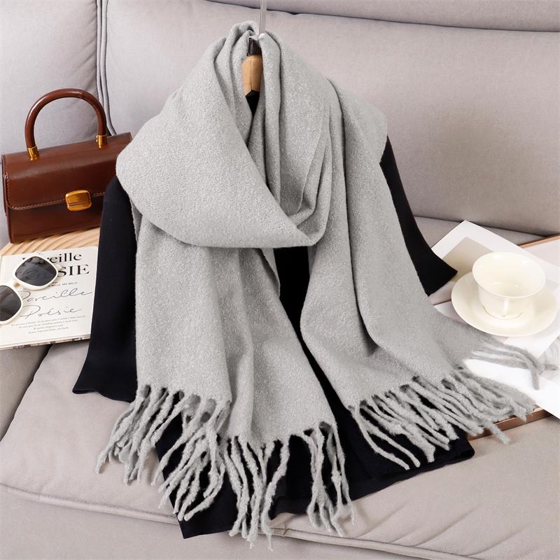 New Winter Scarf For Women Long Warm Cashmere Scarves Hijab Solid Lady Shawl Wrap Female Pashmina Bandana Head Scarfs