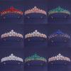 European Style Bridal Simple Crown Tiara Multi Color Alloy Rhinestone Crown Hair Accessories Dress Dinner Hairstyle Accessories