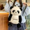 Panda Plush Backpack Cartoon Soft Doll Bag With Zipper For Daily Use