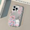 Розовый чехол для телефона с зеркалом и цветочным принтом сакуры для iPhone 17 16 15 Pro 14 13 12 11 Pro Max 7 8 Plus 17 Air X XR XS Мягкий чехол