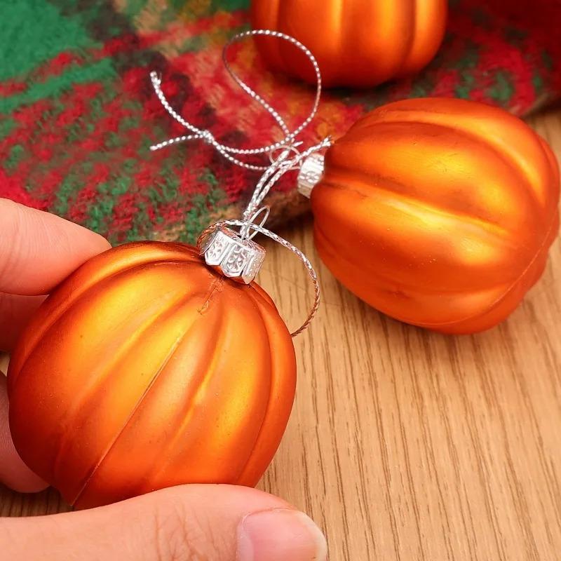 Matte Pumpkin Hanging Ornament for Halloween Thanksgiving Fall Decor Plastic Home Party Tree Wreath Festive Holiday Pendant