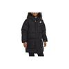 Letter Logo Hooded Long Zipper Down Jacket Kids Outerwear Black FV3074-010