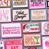 Hats Jeans Sew /Ironing Patch Square Cartoon Letter /Slogan Embroidered Diy Iron On Patches For Clothing Backpack Jackets Badges 