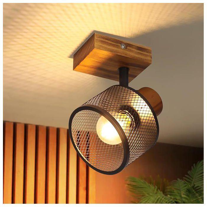 Spot NETTLIFE Style rétro Culot E14 Métal noir orientable
