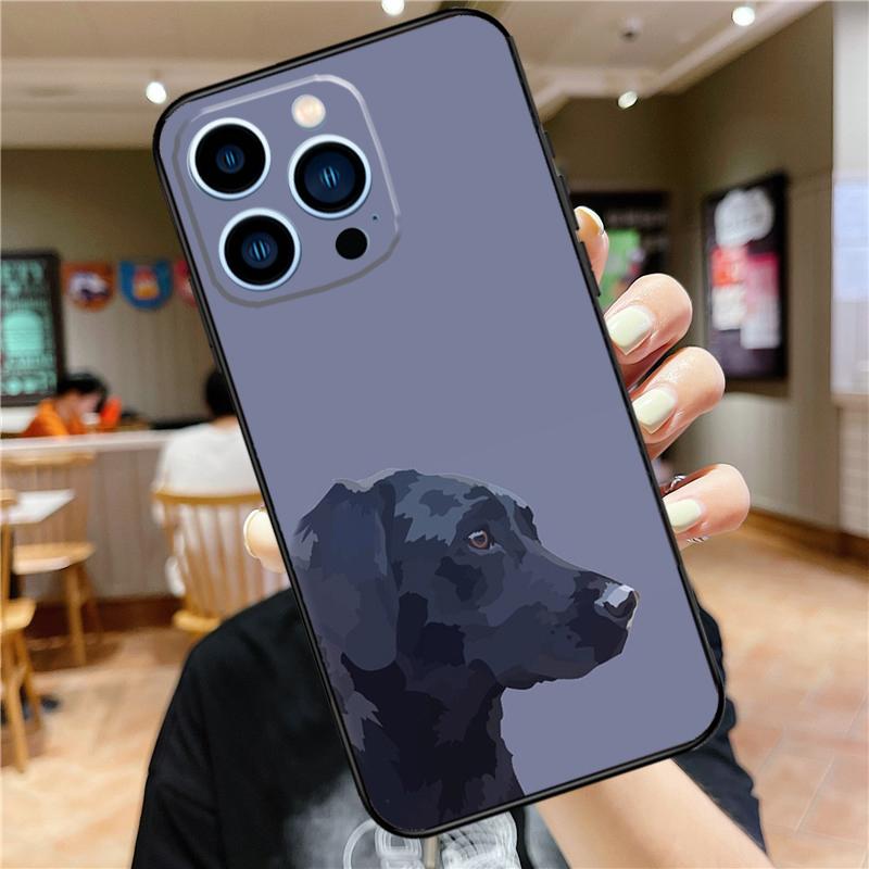 Black Labrador Dog Phone Case For iPhone 15 13 12 11 14 Pro Max Mini X XR XS Max SE 2020 2022 7 8 15 Plus Cover