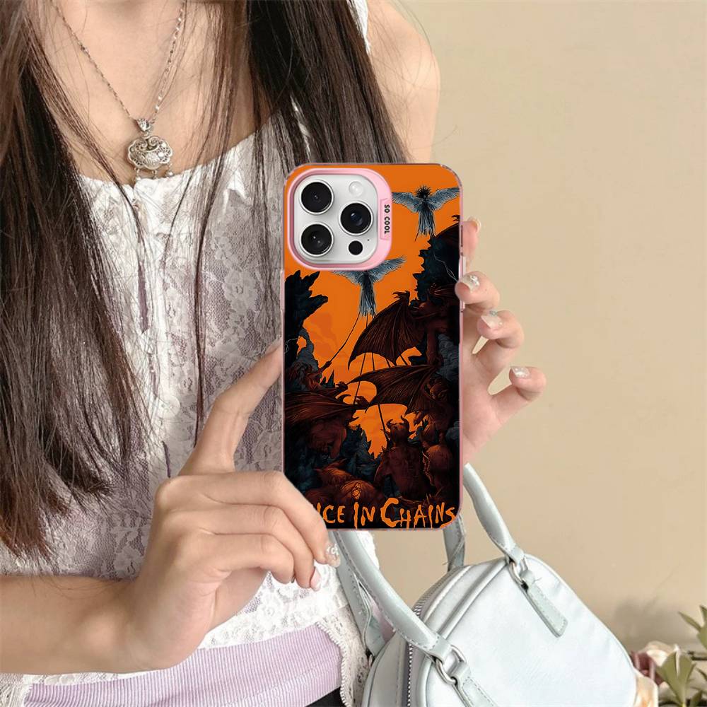 Band A-Alice I-In C-Chains Phone Case For IPhone 17 16 15 14 11 12 13 Pro Max Pro Plus Colored Silver Cover