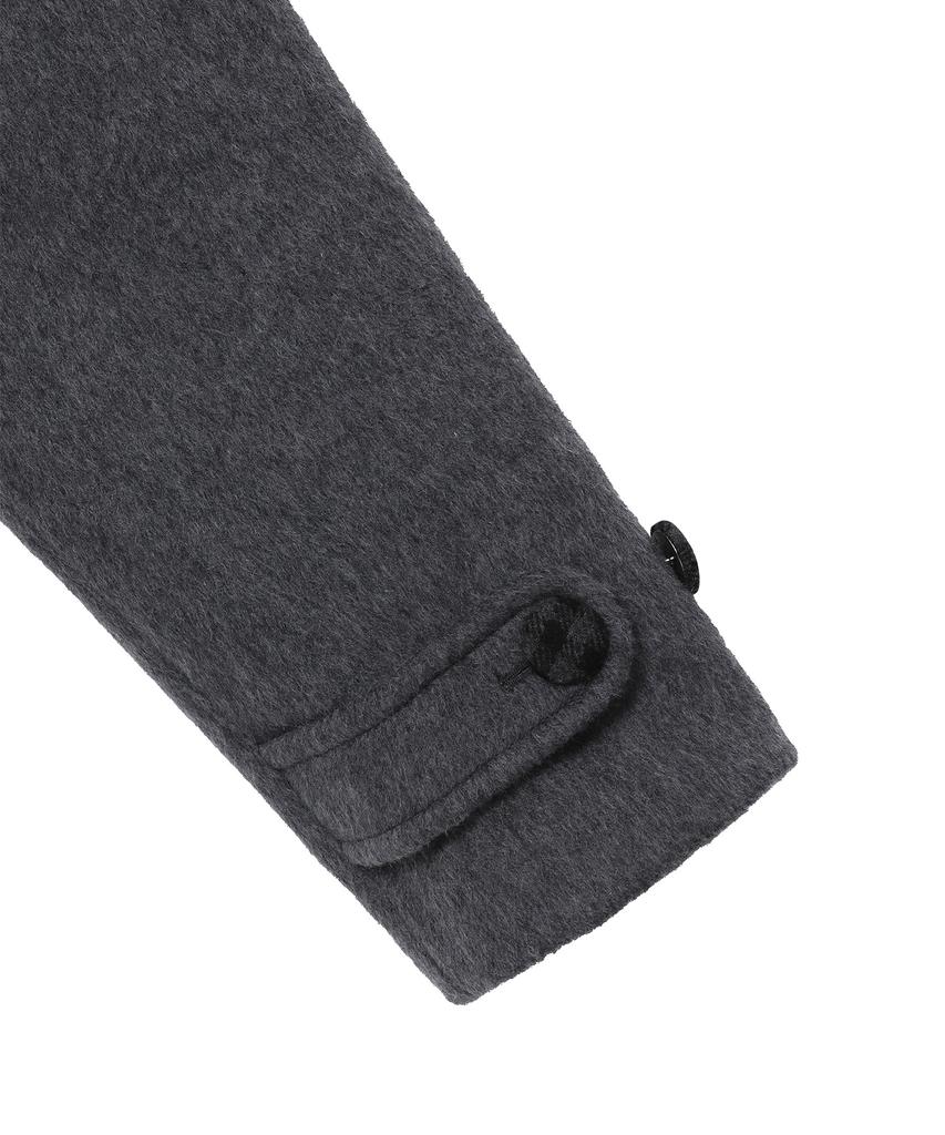 BAUF Check Double Button Half Coat [Grey]
