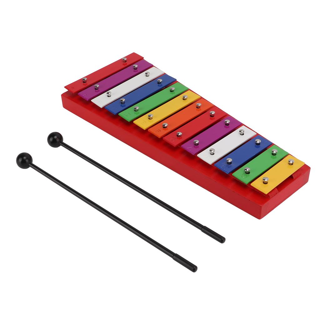 Colorful Xylophone Aluminum Birch 13 Tones Professional Glockenspiel for Creating Music