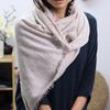 Women's 100% Cashmere Plaid Fringed Shawl Scarf
