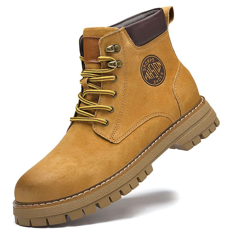 Высококачественные классические ботинки на шнуровке средней высоты, повседневные мотоциклетные ботинки, теплые износостойкие рабочие ботинки для улицы, короткие мужские ботинки