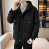 Куртка с капюшоном и хлопковой подкладкой, мужская зимняя куртка с хлопковой подкладкой, короткая свободная повседневная куртка с множеством карманов, куртка