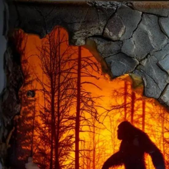 Sasquatch Forest Fires Mug Unique Coffee Cup 3D Bark Texture Cup Hot And Cold Drink Container for Coffee Lovers And Adventure Enthusiasts