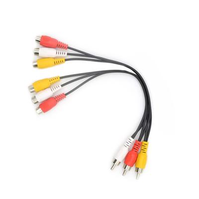 1 шт., 3 RCA «папа» и 6 «мама», разветвитель, DVD AV, аудио-видео кабель-адаптер