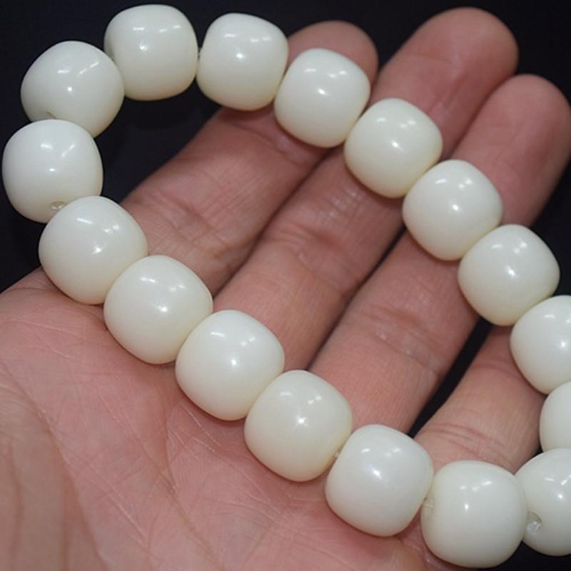 Натуральный белый нефрит Bodhi Old Bucket Bead Hand String Bodhi Son Buddha Bead Lucky Hand String