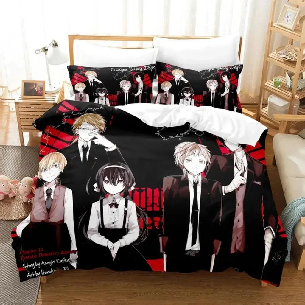 Одеяло Аниме Dazai Bungo Stray Dogs Комплект постельного белья Мальчики Девочки Размер Twin Queen кровать Дети Взрослые Домашний текстиль