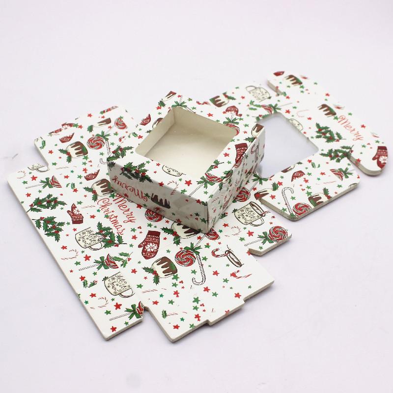 10 шт. бумажная подарочная упаковочная коробка 7,5x7,5x3 см белая самодельная рождественская коробка для украшения окна конфет свадебных сувениров ювелирных изделий для вечеринок