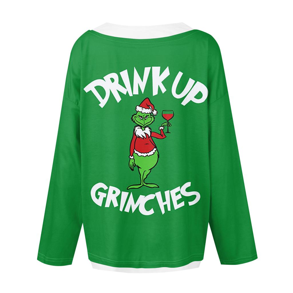 Женская повседневная модная винтажная толстовка с длинным рукавом и круглым вырезом с принтом, многослойный пуловер, топ