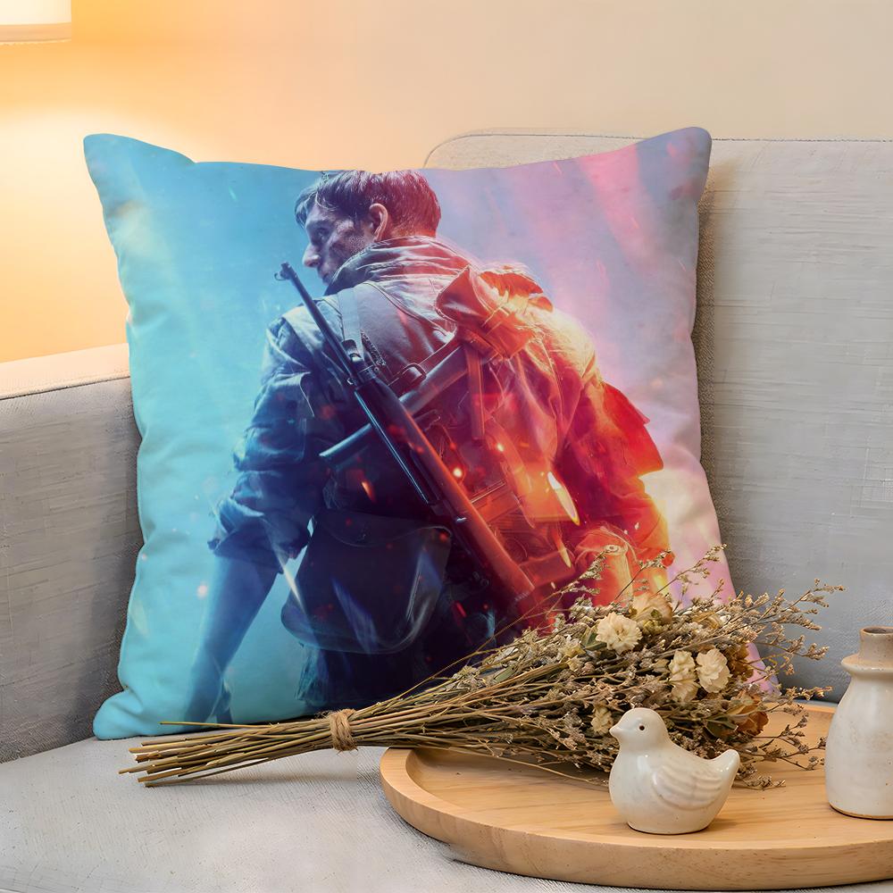 Cushion Cover Linen SkinFriendly Soft Decorative Case For Sofa Home Decor Hot Cool Games BBattlefield Pillow cover