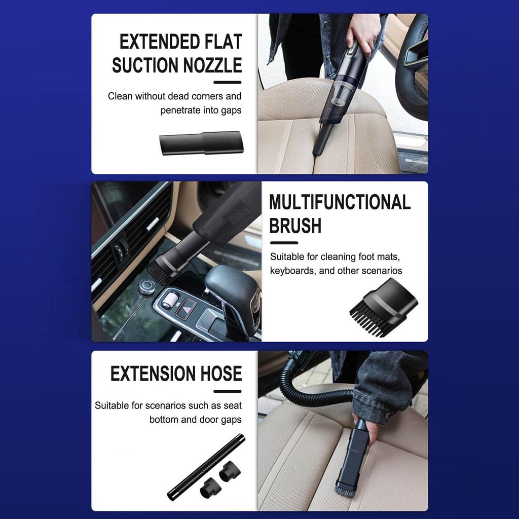 Автомобильный пылесос 120 Вт с высоким всасыванием для автомобиля, ручной пылесос двойного назначения для влажной и сухой уборки
