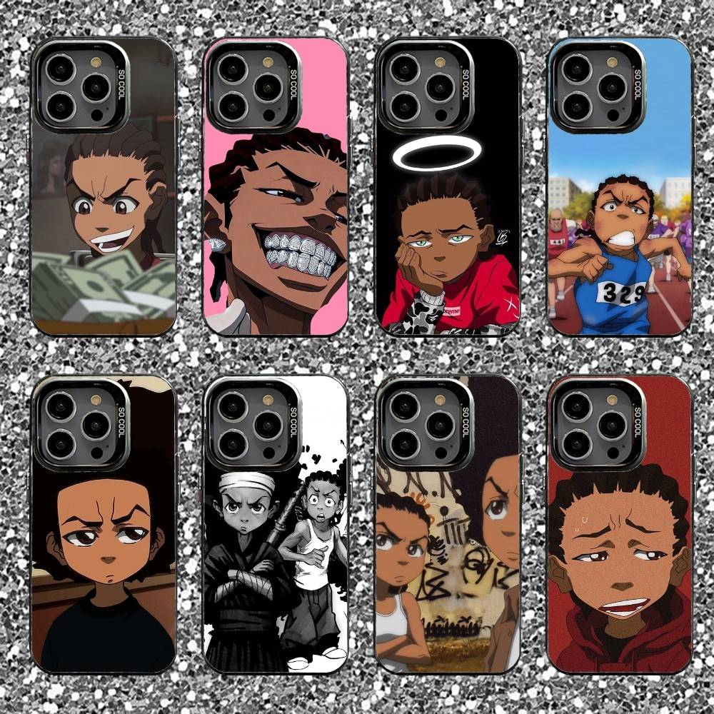 Чехол для телефона Riley Freeman Boondocks для iPhone 16,15,14,13,12,11,Pro,XS,Max,Plus,Mini,SE Черный Конфетный Матовый Ударопрочный Чехол