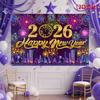 Black Gold Happy New Year 2026 Backdrop Glitter Firework Christmas Party Decoration Photography Background New Year Photo Props