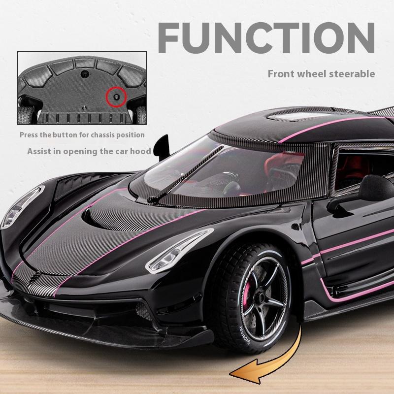 ABAX1 1/24 JESKO Supercar Model Alloy Cast Toy Car Simulation Sound and Back Pull Children's Toy Collection Birthday Gift
