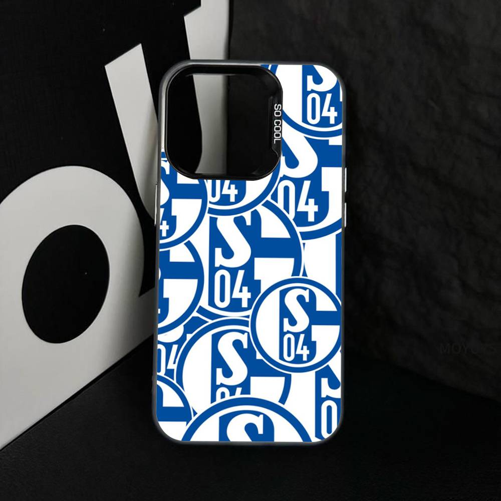 S-Schalke 04 матовый чехол для телефона для iPhone 17 16 15 14 Plus 13 12 11 Pro Max X Xs XR Серебристый Жесткий чехол