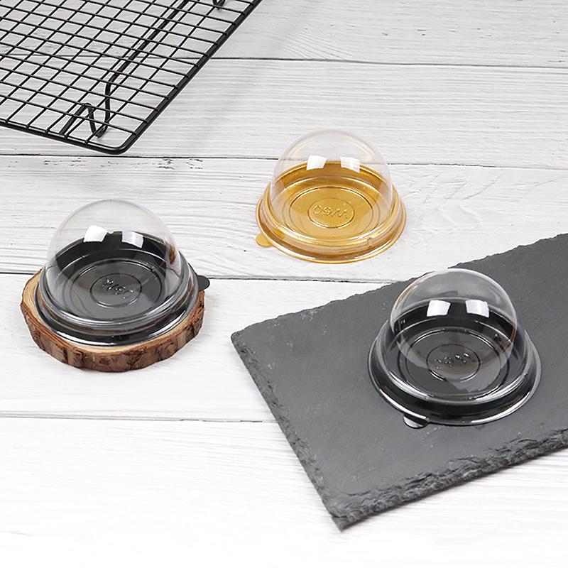 10 шт. Мини Контейнер для Десертного Торта Прозрачный Контейнер для Кексов Блистерная Коробка Декор для Выпечки Контейнер для Хранения Купольная Коробка