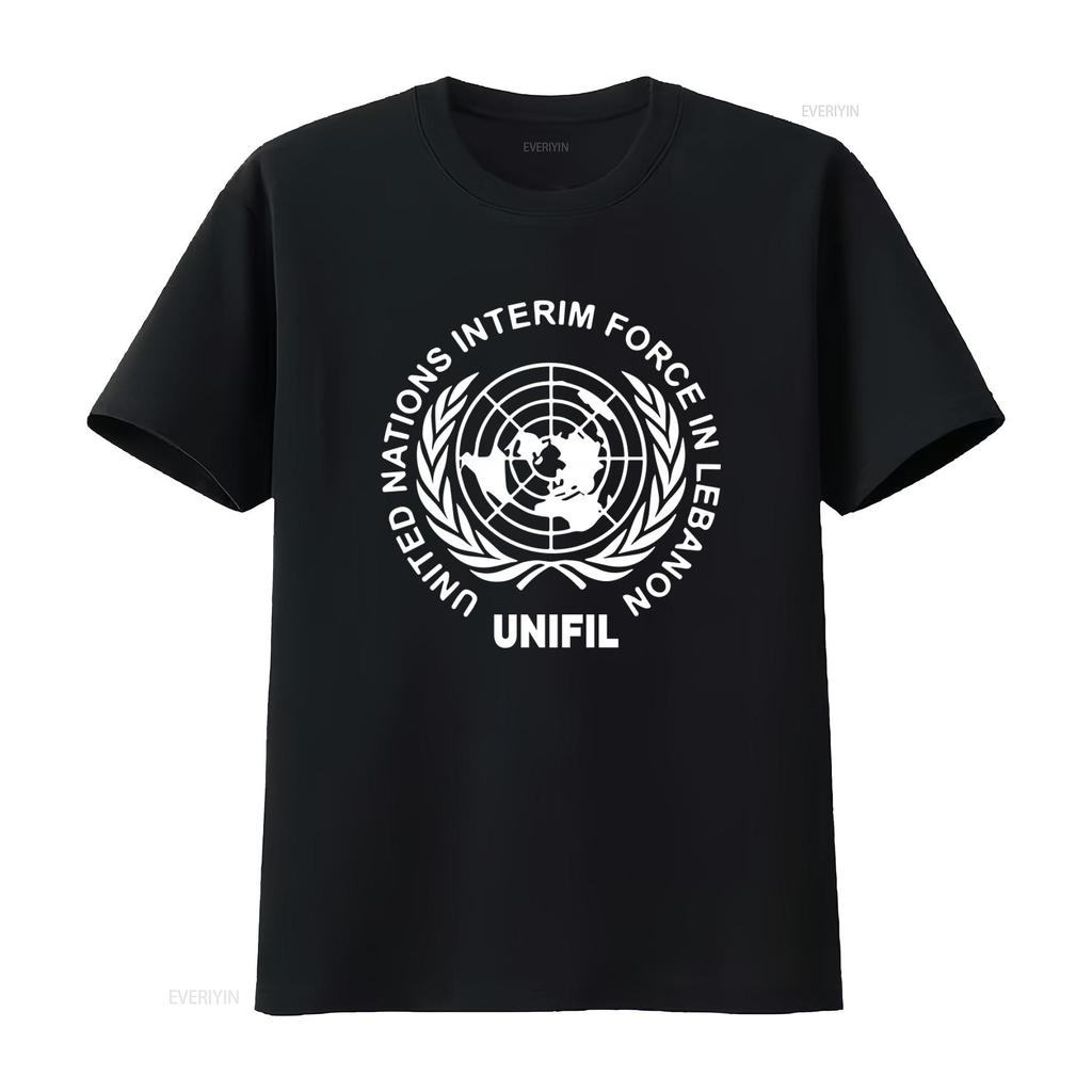 UNIFIL Временные силы ООН в Ливане Футболка с принтом «Права человека» Премиум-качество Уникальный дизайн винтажный Стиранная мягкая с графикой