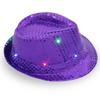 Led Light Up Jazz Hat Cowboy Hat Stage Performance Party Accessory With Replaceable Battery And Long Working Time