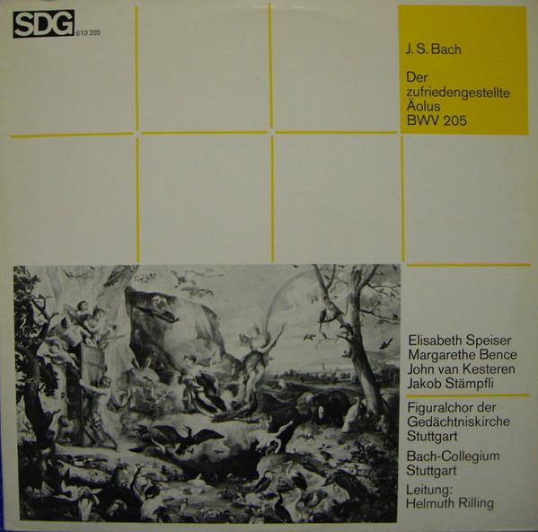 LP Record J. S. BACH ELISABETH SPEISER MARG Der Zufriedengestellte Aolus Bwv 20 SDG610205 SDG 1977 Germany Classical Used