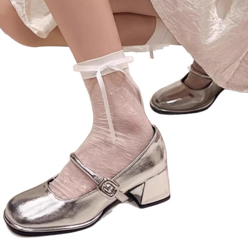 French Mary Jane Shoes For Women With Buckle Closure And Block Heel Perfect For Summer Casual Wear