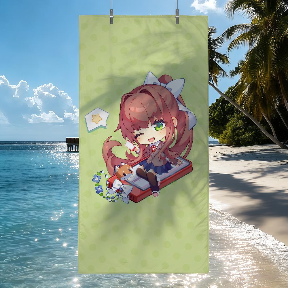 Игровое Аниме мультфильм D-DDLC Полотенце Быстросохнущие Пляжные полотенца Подходят Для Бассейнов Кемпинга Йоги И Тренажерного зала