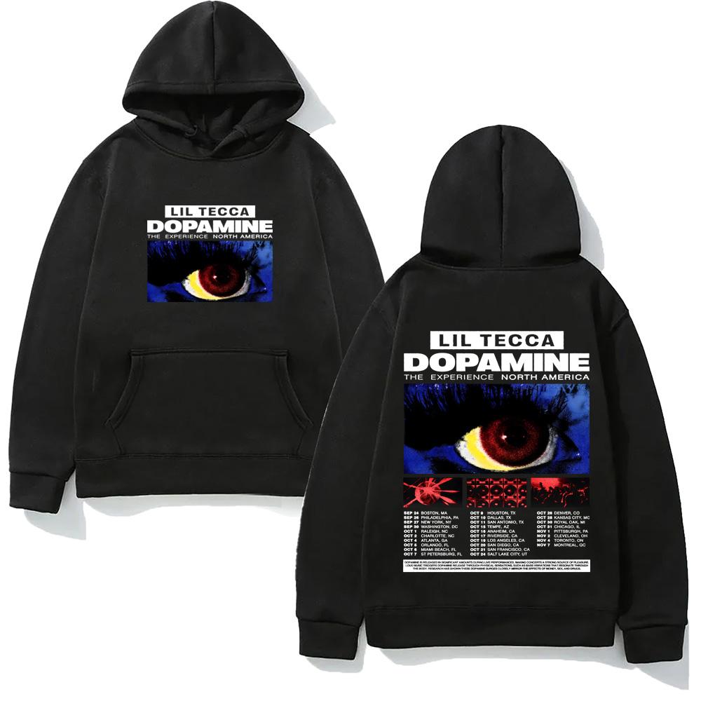 Lil Tecca DOPAMINE Tour2025 Hoodies Graphic Printing Harajuku Kawaii Sweatshirt with Hooded Clothing Sudaderas Cartoon Hoody